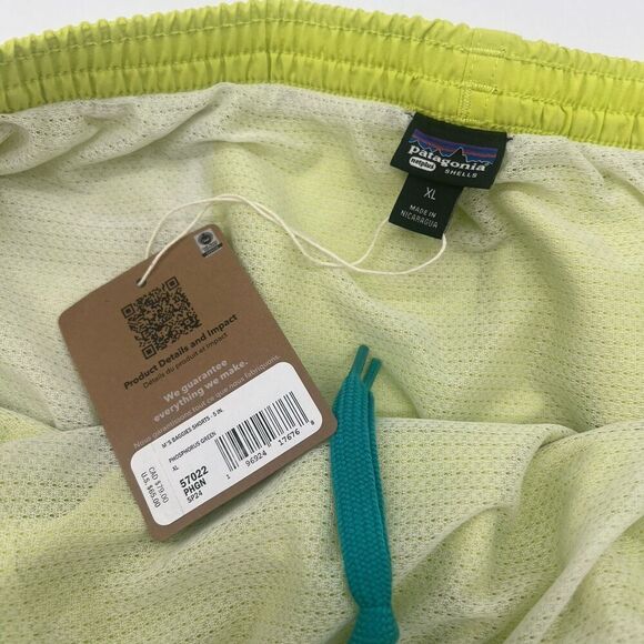 Patagonia Men’s 5” Baggies Shorts Phosphorus Green New With Tags Size XL - Picture 3 of 4